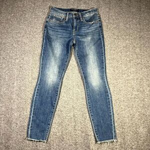 Lucky Brand Mid Rise Ava Skinny Ankle Women's Size 0/25 Med Wash Raw Ankle